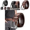 Genuine Leather Mens Belt With Pin Closure For Business Casual And Elderly Use