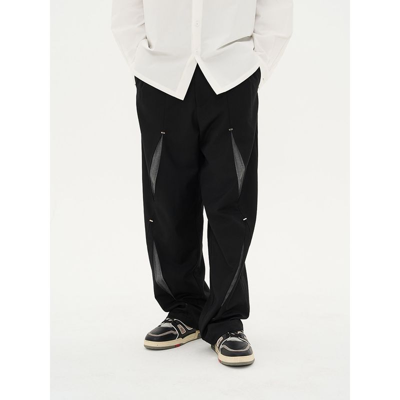 Surowe i Okrutne Spodnie Garniturowe o Kształcie Rozcięcia