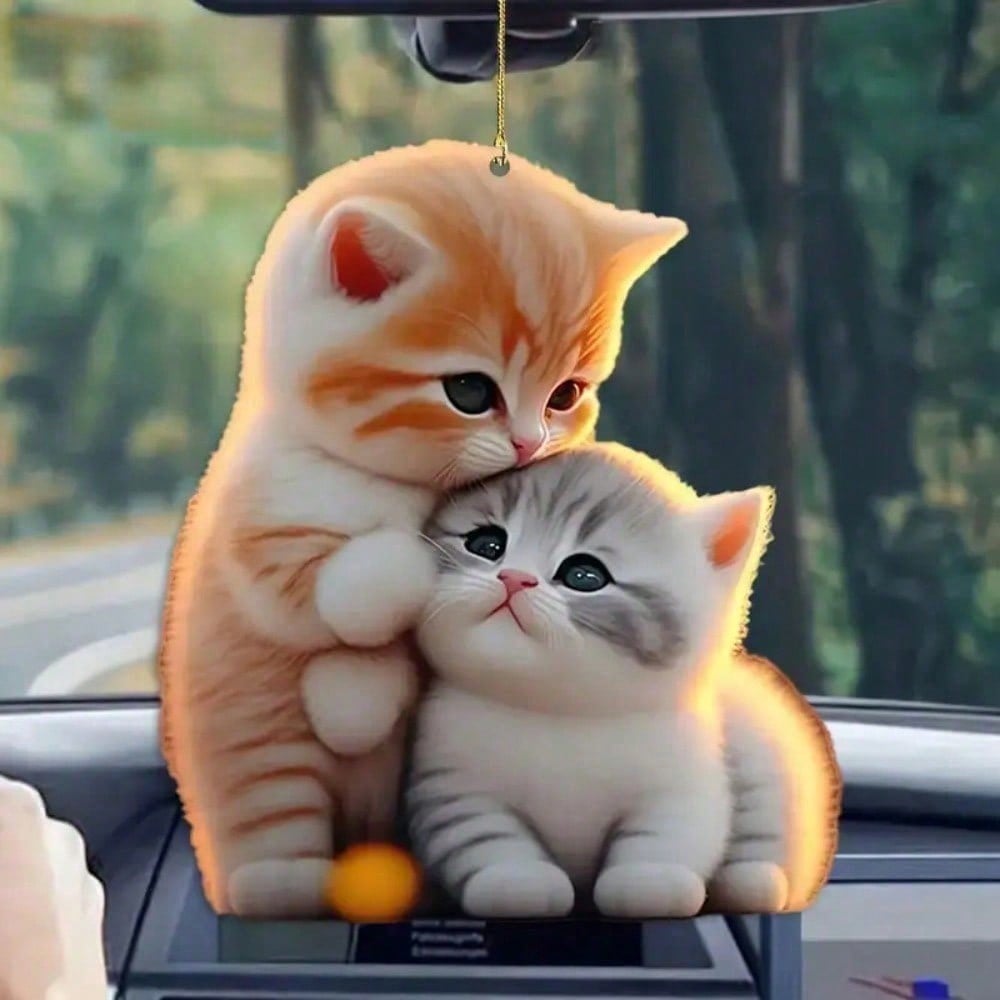 1Pc Cute Cat Hanging Ornament | Adorable Cat Design with Dual Use for Car & Keychain, Ideal for Party Favors & Gift Giving