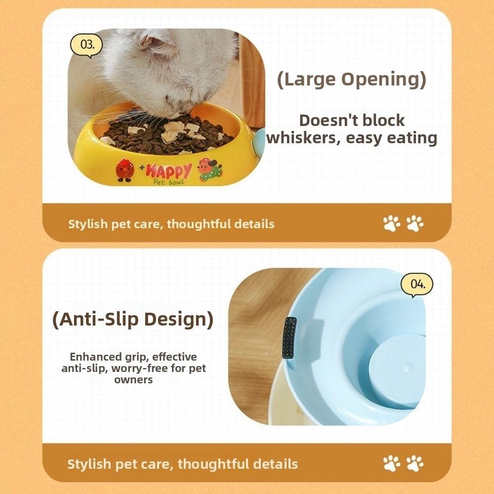 Anti Slip Pet High Footed Bowl Cartoon Cat Bowl Multifunction Cat Food Water Bowl  Home