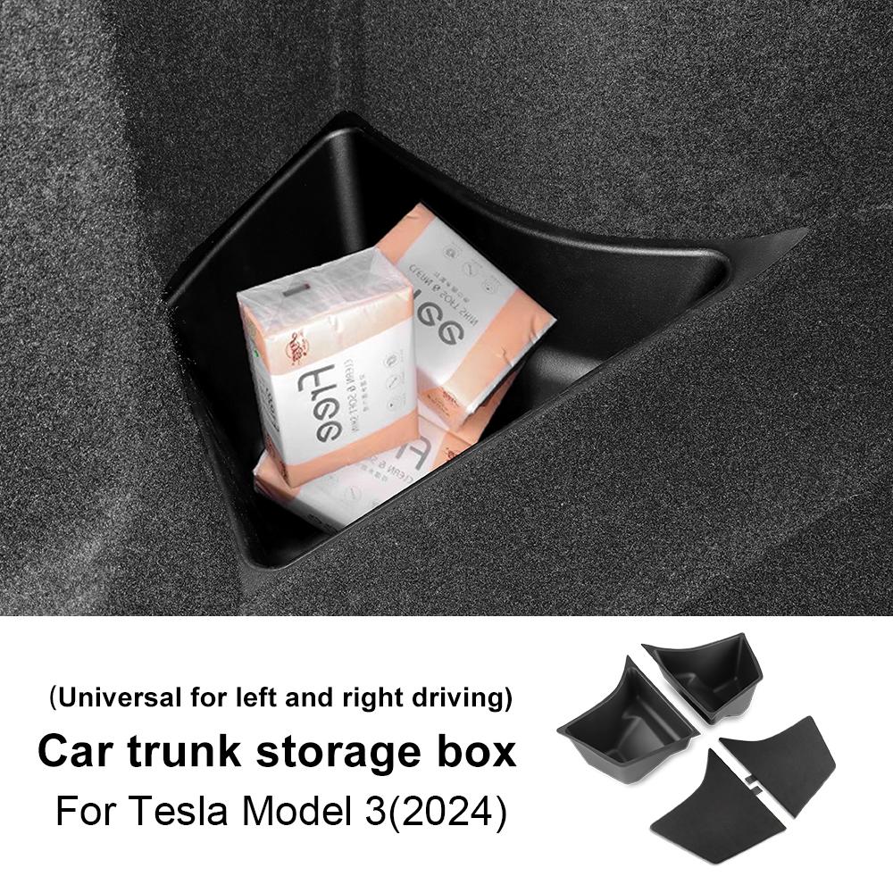 

Soft Tpe Car Rear Trunk Storage Box for Tesla Model 3 Highland 2025 Left And Right Side Tidying Box Car Interior Accessories