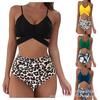 Swimsuit Women Sexy Split Bikini Bijini High Waist Leopard Print Cross