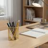 Metal Material Desktop Organizer Gold Color Pencil Organizer Storage Bucket Pen Holder  School Use