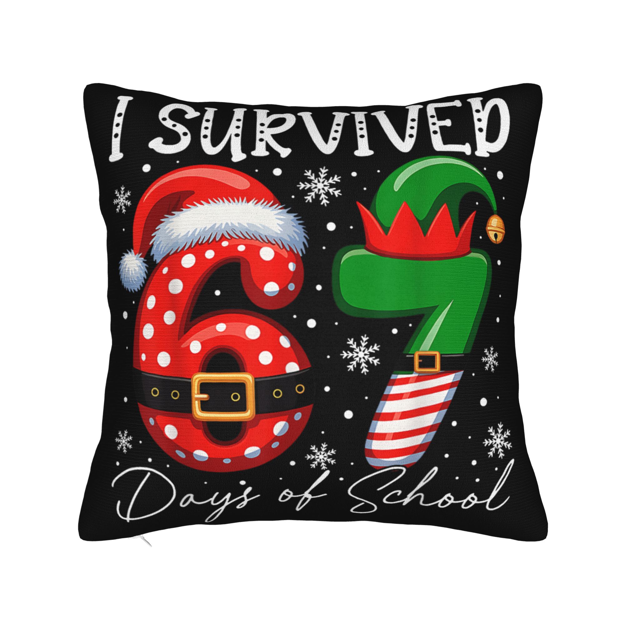 

Pillow Cover Nice Naughty 6 7 Christmas Funny Pillow Case For Sofa Home Decor Pillowcases 12x12Inch