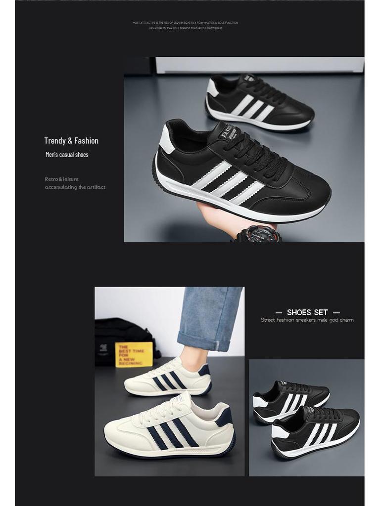 Forrest Gump Men's Retro Leather Sneakers - Breathable Stylish Casual Shoes with Soft Sole