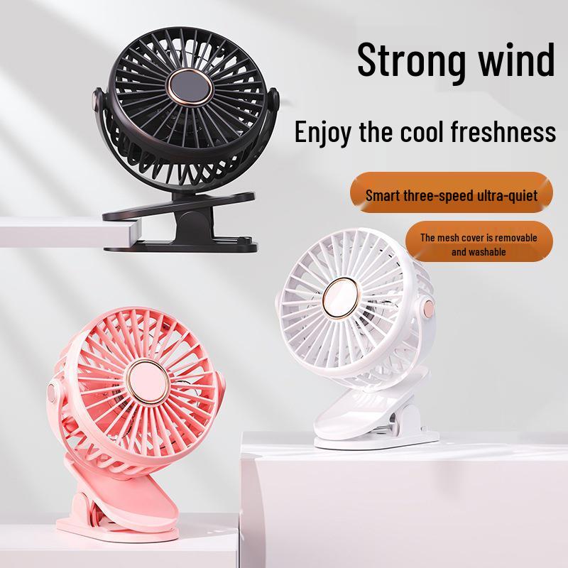 USB Clip-On High-Power Desk Fan with Logo Printing for Dorms