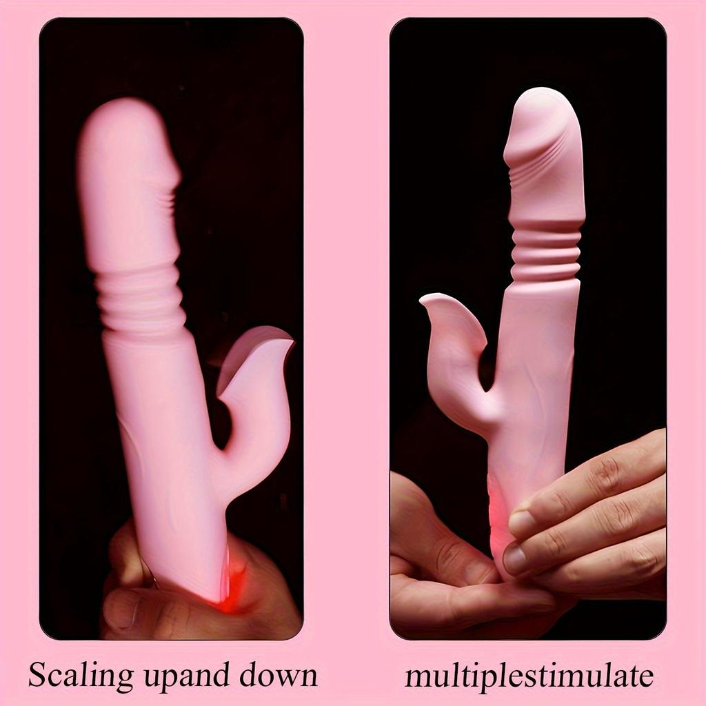 Dual Head Tongue Stretch Rabbit Vibrator 7 Frequency Vibrating Female Sex Toys G Spot Stimulation Dildo Vibrator Clitoral Stimulation Masturbation