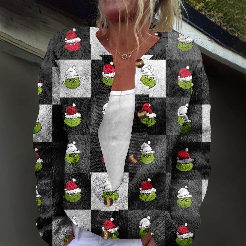 Dámská módní pletená svetrová bunda s dlouhým rukávem a zapínáním na knoflíky