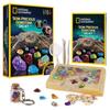 National Geographic Stone Excavation Kit A Gem Excavation Kit with 15 Stones Including Blue and More Semi-Precious – Kids' Semi-Precious Amethyst,