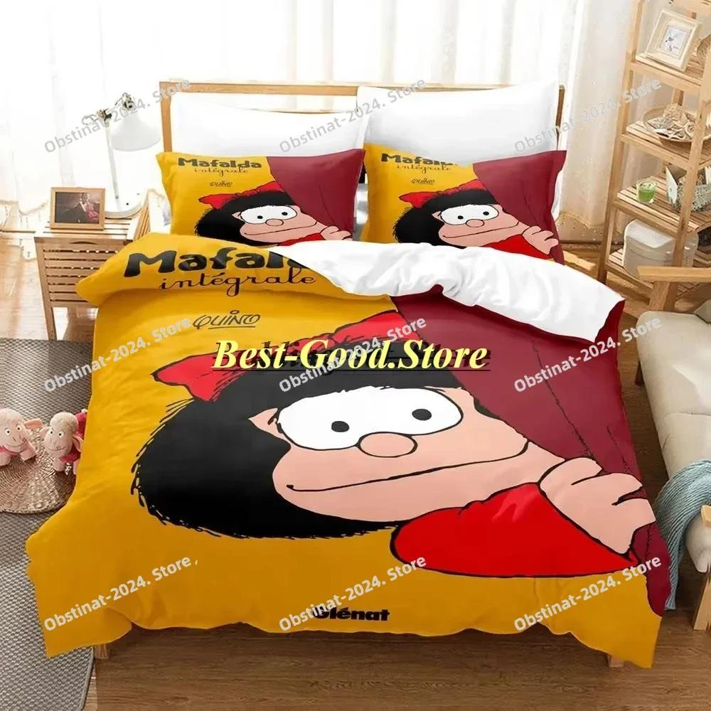 Cute Girl Mafalda Bedding Set Duvet Cover Full Queen King Size Pillowcase Bed Printed Bed Set For Aldult Kid Bedroom Single Twin