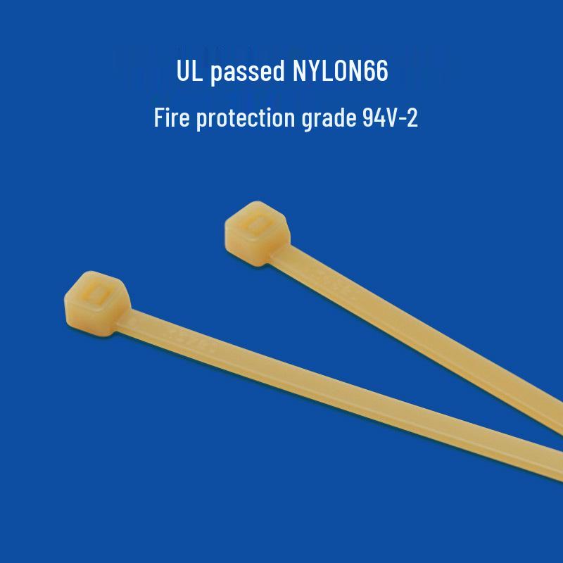 KSS UL Certified Heat-Resistant Nylon Cable Ties, Light Brown, Temp. Resistant to 150℃, 100 pcs/pack
