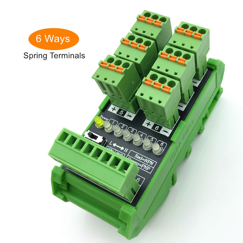 PLC Input Module Terminal Block 4 6 Way/Channels Photoelectric Proximity Switch NPN PNP Sensor 3 Wires Conversion Transfer Board
