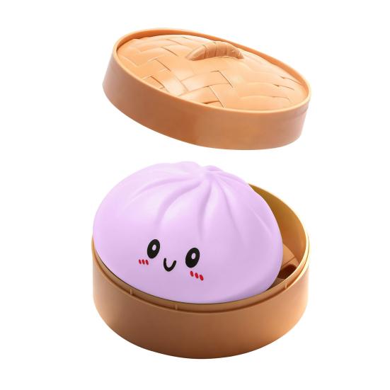 Steamed Bun Squeeze Toy, Cute Dumpling Stress Relief Ball, Slow Rising Decompression Toy for Desk, Kawaii Fidget Gift
