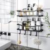 A20F-3-Pack , No Drilling Rustproof Shower Organizer With Save Space Hooks, Apartment Essentials For Bathroom