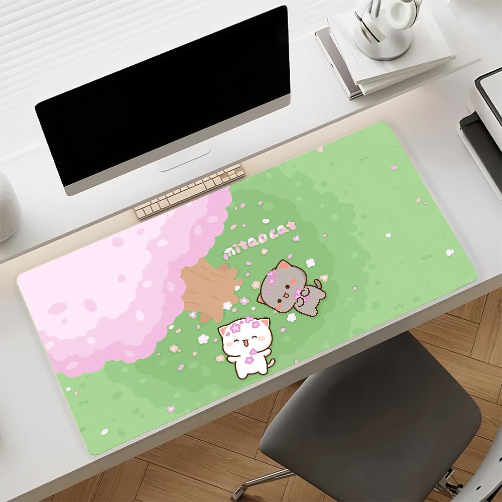 Tappetino per Mouse Cartoon Gatto Pesca GGomaS Mousepad Gomma Antiscivolo Tappetino per Computer da Gioco Balance Decorazione Deskmat Laptop Ufficio Grande