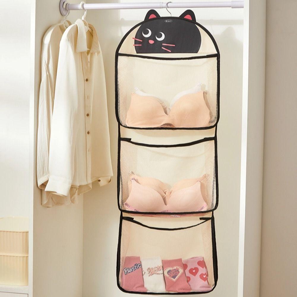 

Настенный подвесной сетчатый мешок многоразовый держатель для хранения мультяшных игрушек гостиная Pink-1 Layer