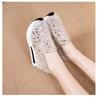 Inner height-increasing white shoes, lace sequins, mesh one-pedal single shoes for women, summer new breathable sneakers for women