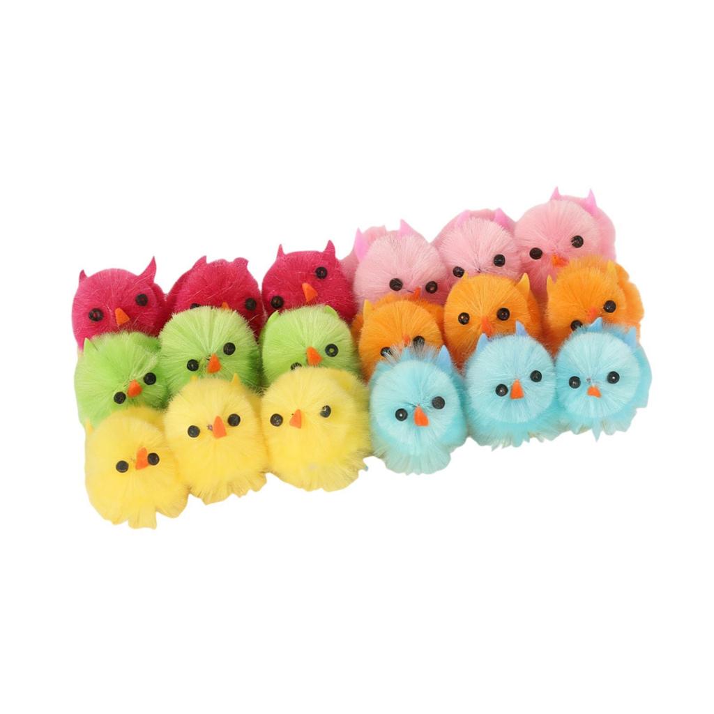 18x Mini Easter Chicks Decoration Art and Crafts Stuffed Fluffy Chick Toys Tiny Chenille