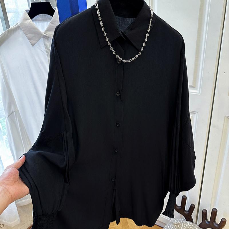 

Новая осенняя тонкая куртка-рубашка большого размера для женщин XXL чёрный