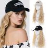 Hat Wig Synthetic Wig Embroidery Black Sun Hat with Long Curly Hair Wig Suitable for Women Daily Festival Wear