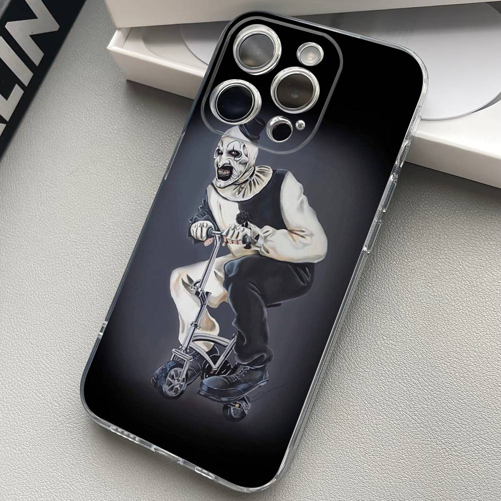 The-Clowns-horrors-T-Terrifier Transparent Back Phone Case For iPhone 17 16 15 13 12 11 14 Pro Max Mini Plus Silicone Bumper