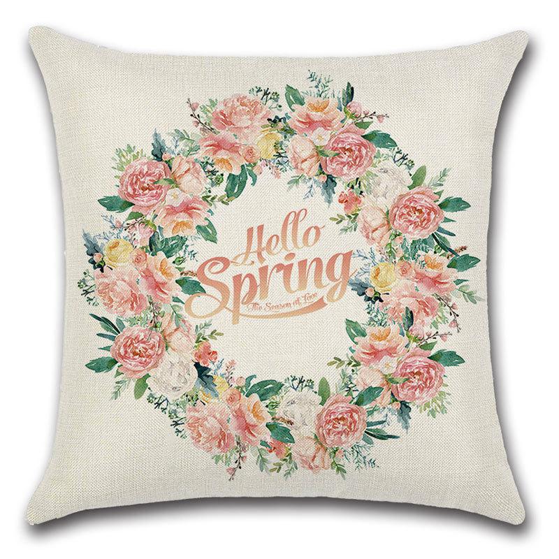 Spring Pillow Case Sofa Waist Pillow Case Garland Truck Light Luxury Home Office Pillow Pillow Case