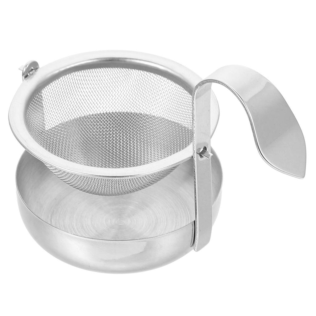 Stainless Steel Tea Strainer Set With Tray Bowl Tea Filter Mesh Sieve Tea Drain Useful Infusers Kitchen Tool Teaware Accessories