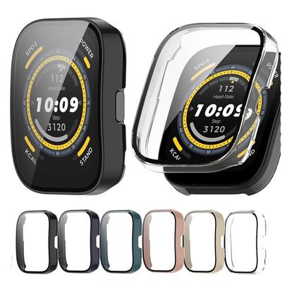 PC+Tempered Glass Protective Case For Huami Amazfit Bip 5 Bip5 Full Screen Protector Shell