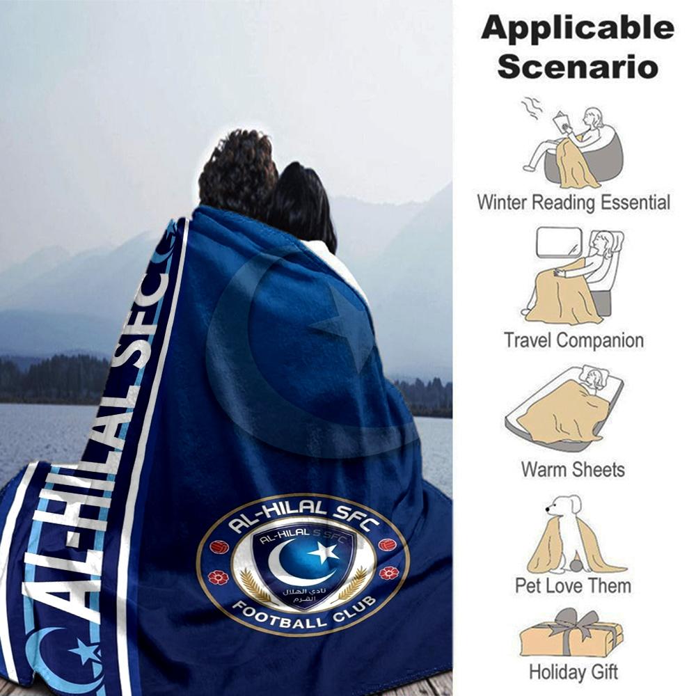 Al-Hilal SFC Print Flannel Blanket High Quality Warm Comfortable Cover for All Seasons Perfect for Gifts Home Decor