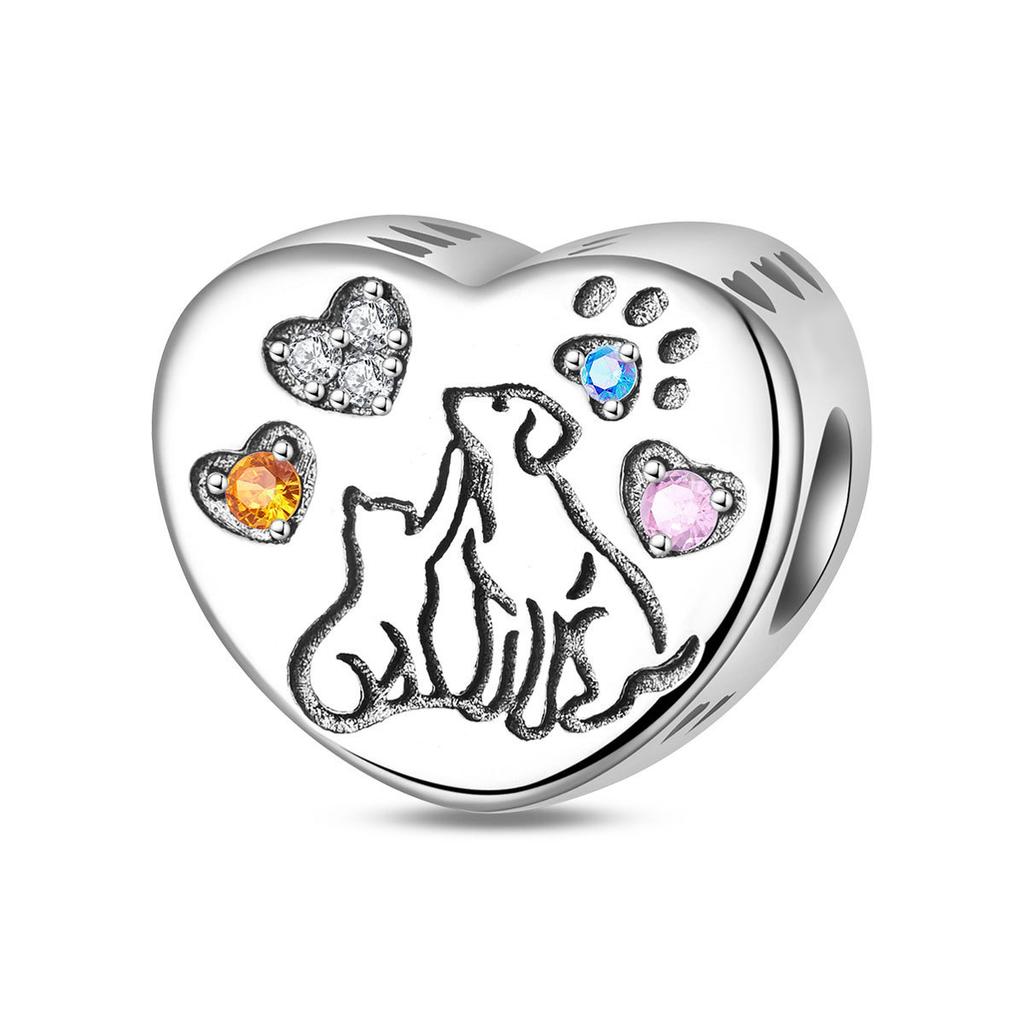 S925 Silver DIY Heart Shaped Charm Pendant Beads For Handmade Necklace Bracelet Jewelry Making Accessories