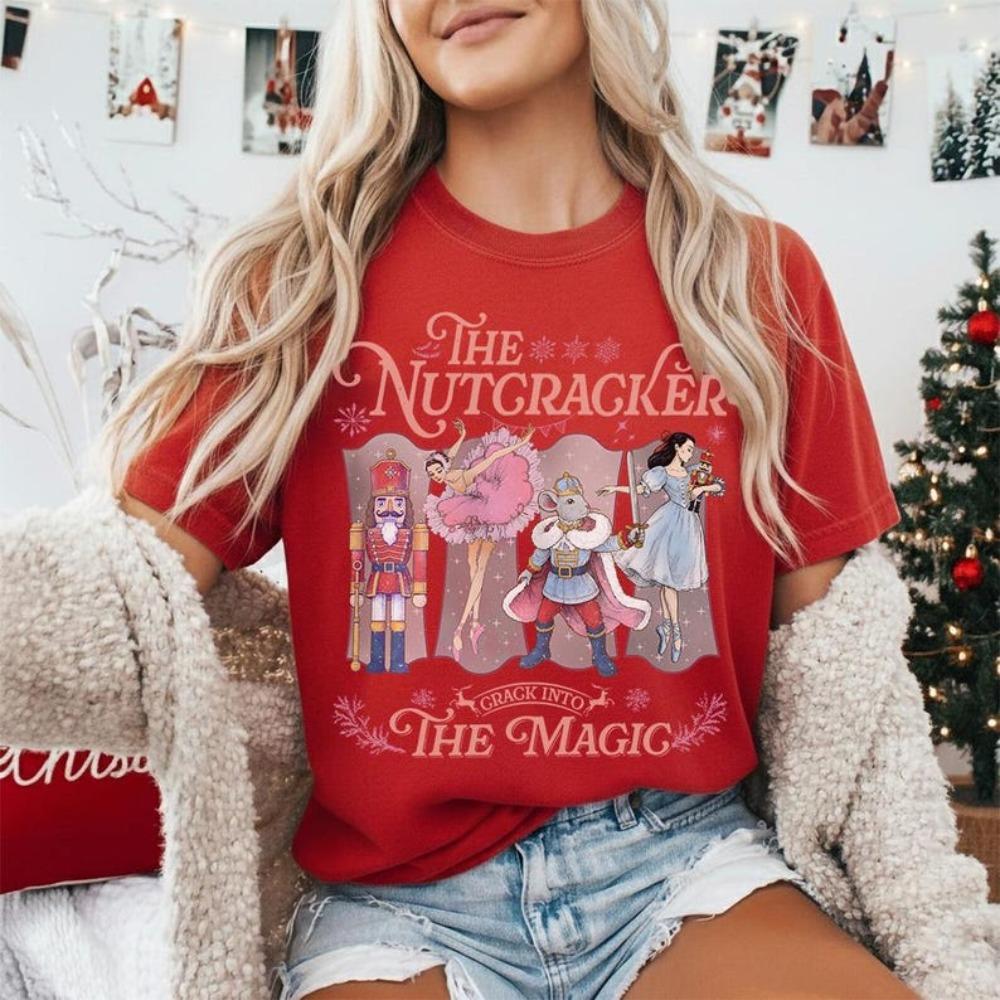 The Nutcracker Ballet Christmas Shirt Retro Nutcracker TShirt Sugar Plum Fairy Tee Christmas Gift for Ballet Tshirt Women Tops