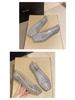 Korean-Style Low-Cut Crystal Flat Sandals & Slip-On Jelly Shoes with Square Toe