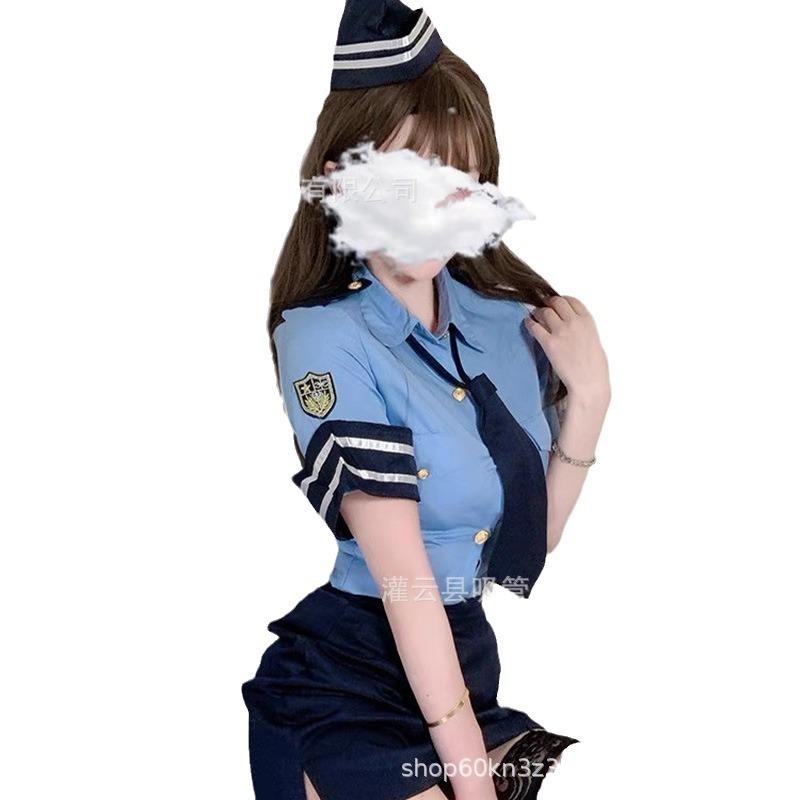 Erotic lingerie sexy policewoman cos stewardess secretary pure desire live streaming host Internet celebrity cosplay