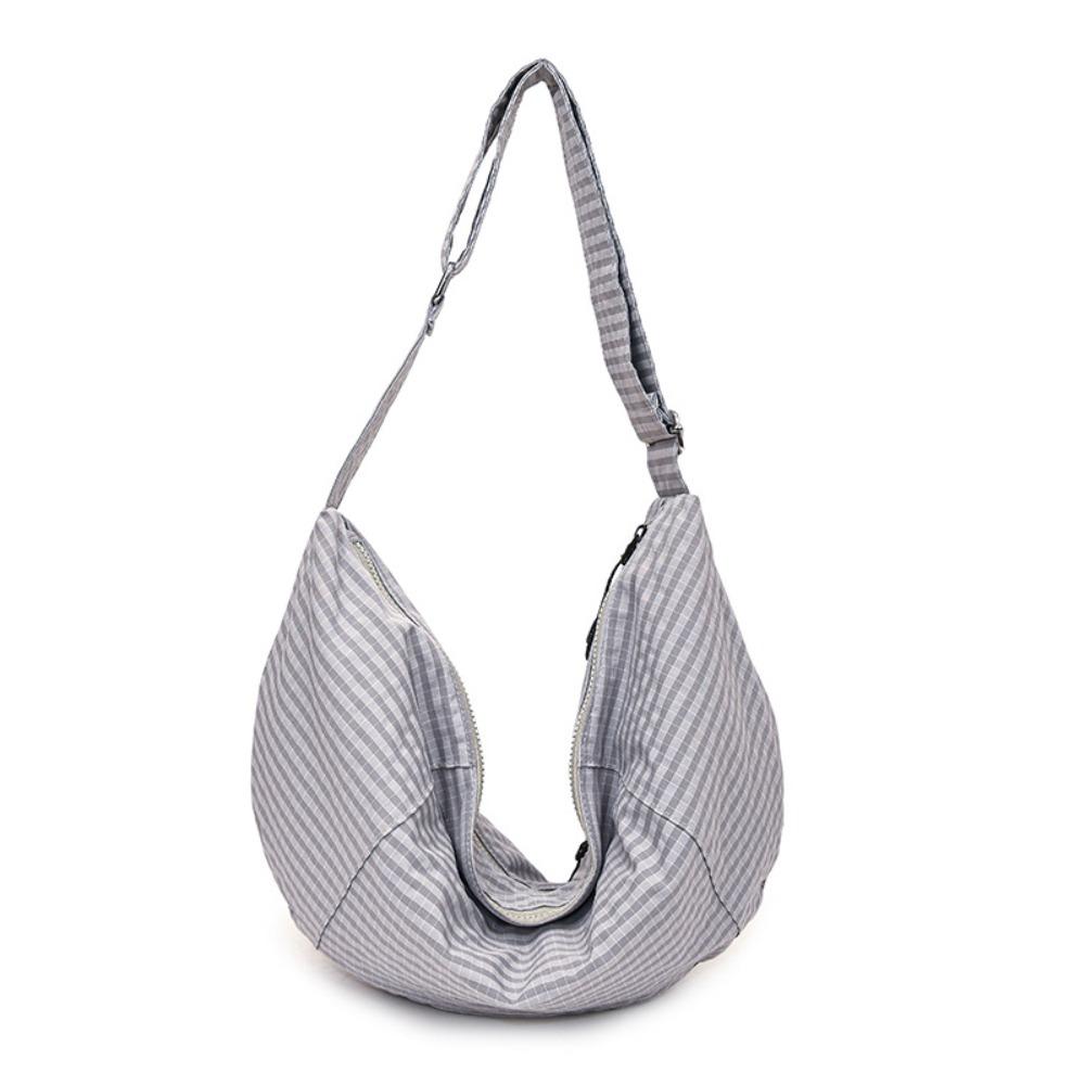 

Сумка через плечо большой вместимости в корейском стиле, сумка-хобо, сумка кроссбоди, сумка-пельмень из нейлона, для улицы серый