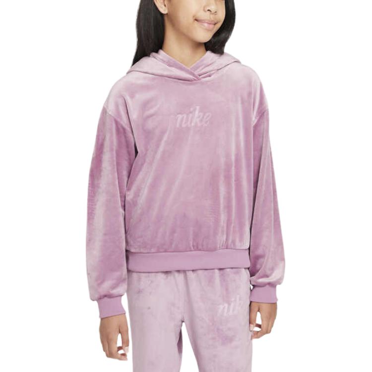 

Nike Спортивная одежда бархатный свитер с капюшоном модная универсальная толстовка детские толстовки серые фиолетовые красные FZ5588-523 XS