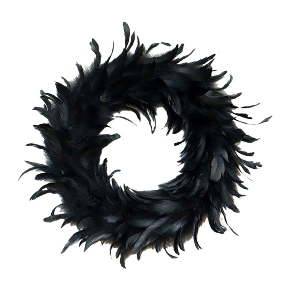 Halloween Decorations Hanging Unique Feathers Wreath
