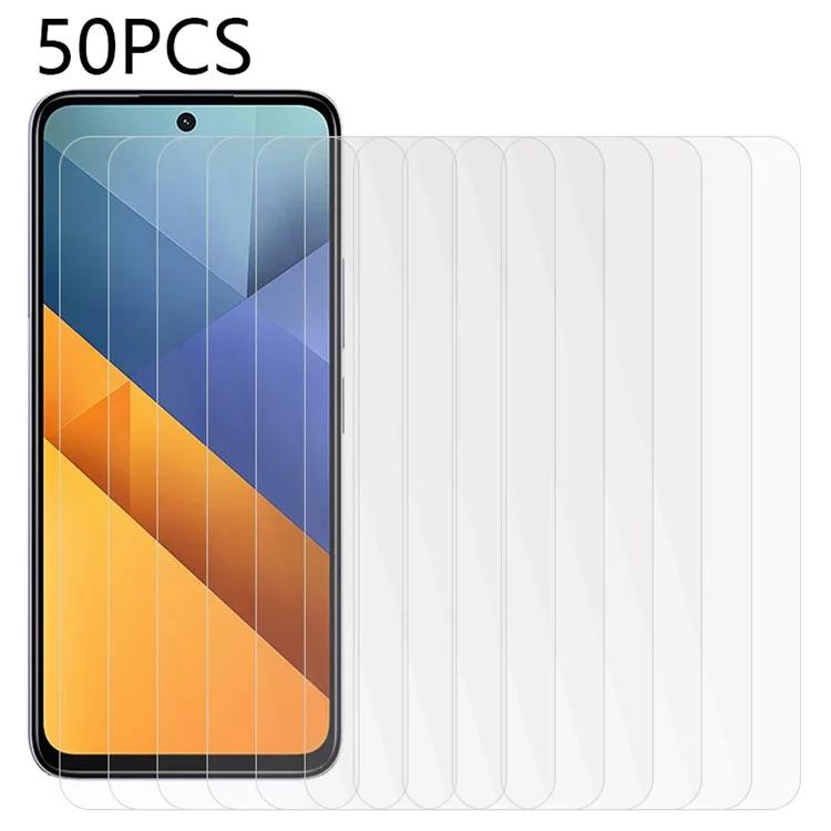 

50 шт. для Xiaomi Poco M6 4G Защитная пленка для экрана 2.5D 0,3 мм Прозрачная закаленная стеклянная пленка