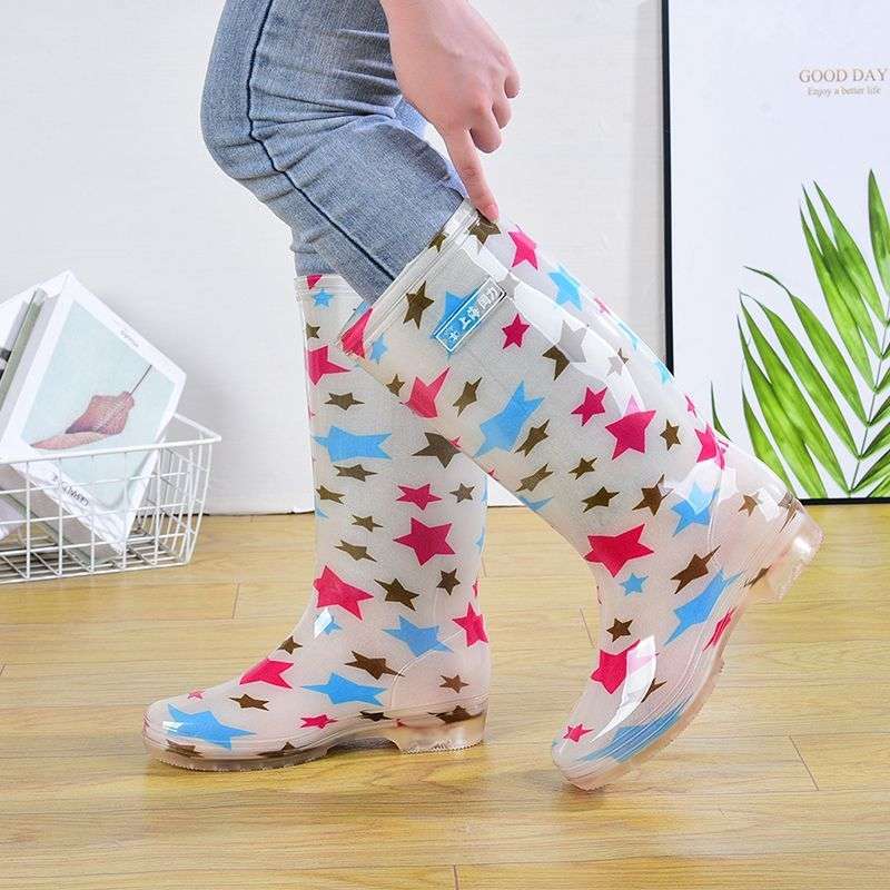 Kuchyňské vodní boty vysoké holínky protiskluzové a odolné proti opotřebení plastové gumové boty návleky vodní boty módní gumové boty boty do deště dámské sum