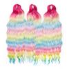 FREEDOM Synthetische Flecht-Haarverlängerungen Tief Gewellt 24 Zoll Lang Lockige Braids Haare Ombre Braun Regenbogen Twist Häkel-Haar