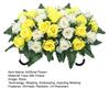 Sella Fiorita Artificiale per Lapide Cimiteriale 34 Fiori Rosa Finti in Seta Realistici Resistenti ai Raggi UV Decorazione Floreale Commemorativa per Lapide Esterna