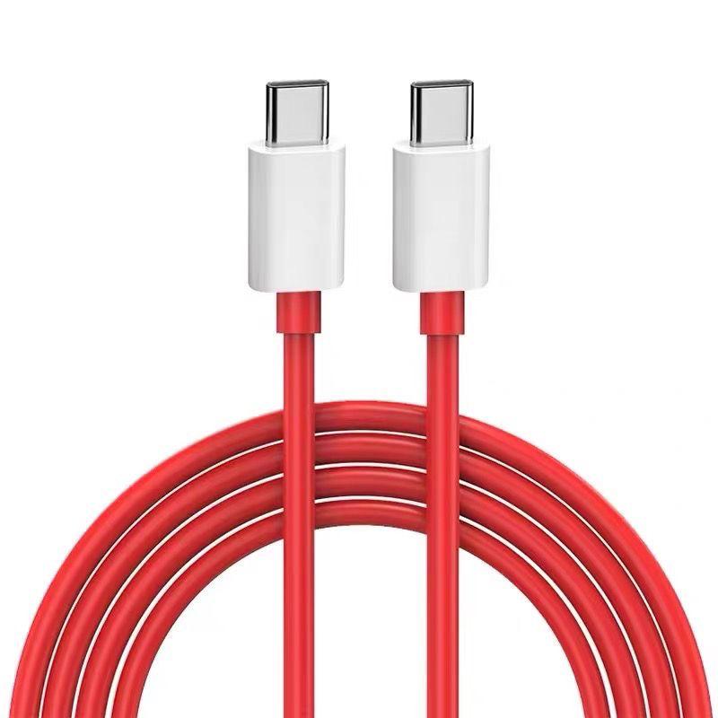 Dual-Head Type-C PD Fast Charge Cable, Compatible with OnePlus DASH 65W Charger for Models 10/9T/9/8T/8Pro.