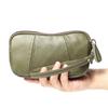 Genuine Leather Women'S Clutch Bag, Multi-Functional First-Layer Cowhide Double Zipper Wallet, Large-Capacity Clutch Change Bag.