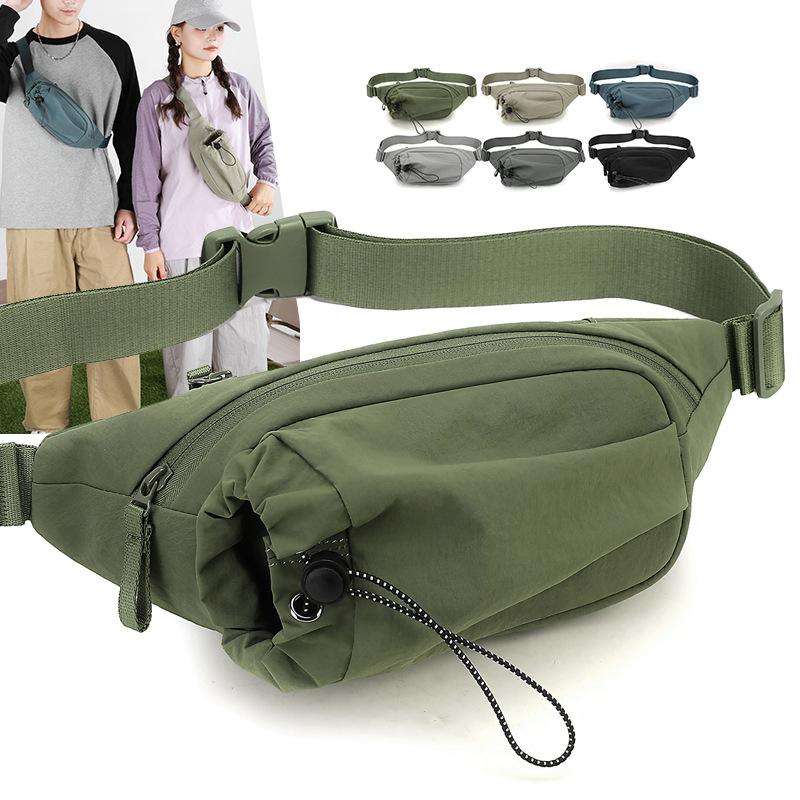 Men's Outdoor Waist Bag Water Kettle Bag Solid Color Mobile Phone Bag Chest Bag Crossbody Bag