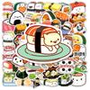 50 Sheets Cute Cartoon Sushi Decorative Stickers Laptop Kpop Toploader Photocard Sticker Book Gift School Stationery