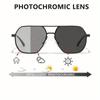 Metal Photochromic Sunglasses Men Women Fashion Polarized Sun Glasses Stylish Chameleon Anti-glare Driving Shades UV400