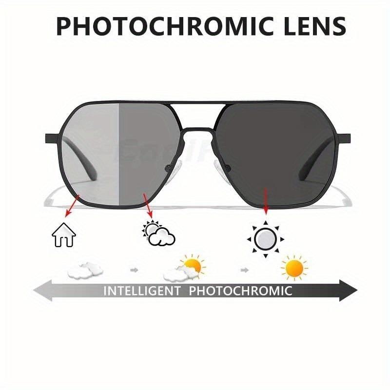 Photochrome Sonnenbrille aus Metall für Herren und Damen, modisch, polarisierte Sonnenbrille, stilvolles Chamäleon, blendfrei, UV400