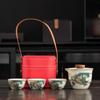 Ru kiln travel tea set, high-end business gifts, gifts for leaders, banks, insurance customers, and company annual meeting