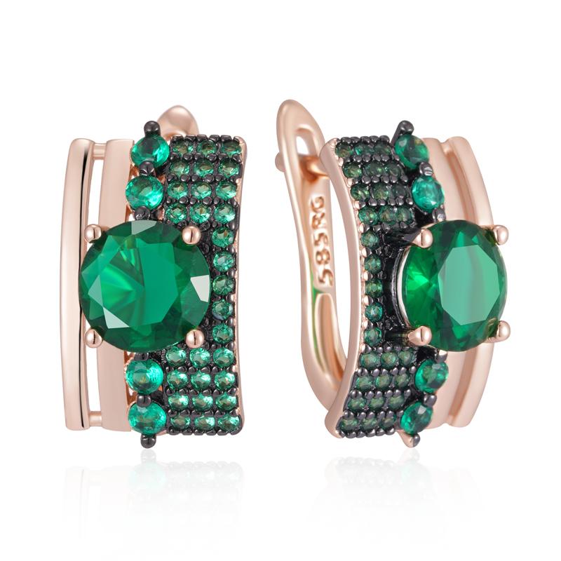 

Блестящие зеленые серьги-капли квадратной формы из натурального циркона для женщин, покрытие розовым золотом и черным родием, винтажные, на каждый день, изящные ювелирные изделия