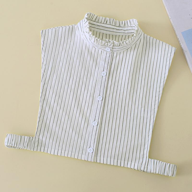 Women Cotton Printed Detachable Lapel Fake Collar Shirt White Ruffles False Collar Woman Removable False Blouse Nep Kraagie