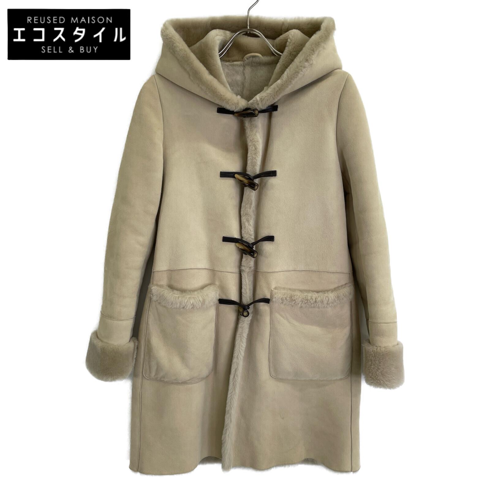 

EMMETI 52-158-36-080001 ALISHA/Alisha Lamb Leather Mouton Hooded Duffle coat 40 light beigeUsed